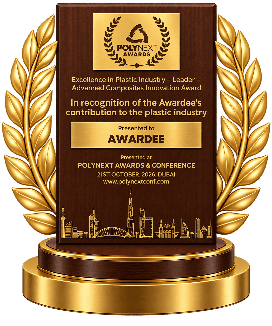 The PolyNext Awards trophy
