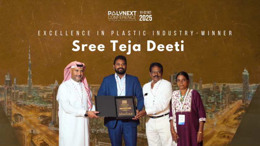 Sree Teja Deeti of Vistar Leaf Honoured at PolyNext Awards 2025 for Innovation in Alternative Materials Award